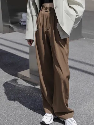 Lavish Style Pleat Trendy Wide Leg Pants