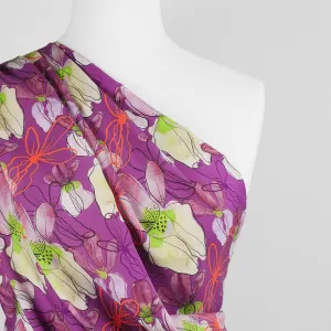 Lenzing Ecovero - Purple Mr Beardy Viscose Woven Fabric by Nerida Hansen Sample