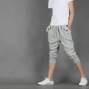 Men Summer Trendy Sport Pants Harem Cropped Casual Running Shorts