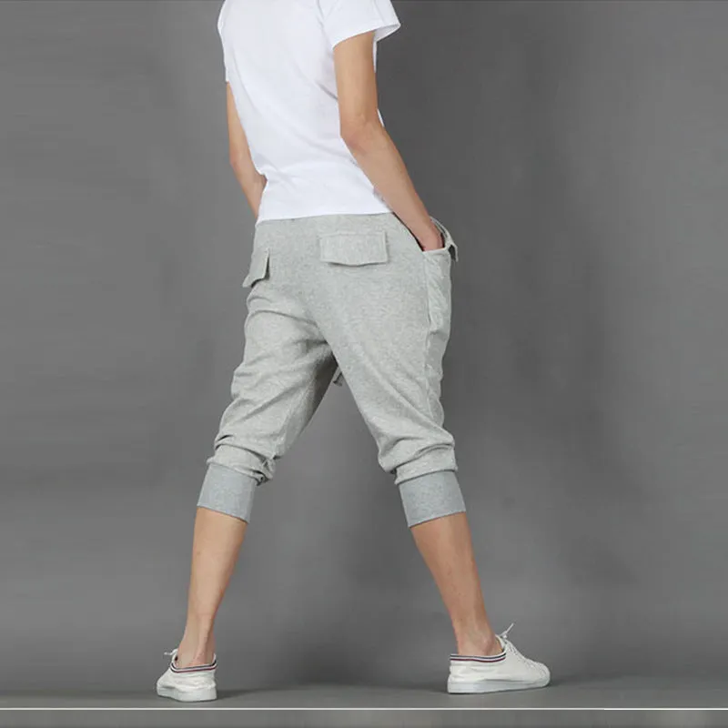 Men Summer Trendy Sport Pants Harem Cropped Casual Running Shorts