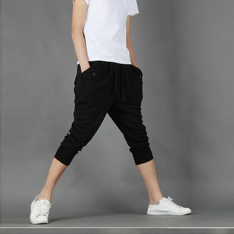 Men Summer Trendy Sport Pants Harem Cropped Casual Running Shorts