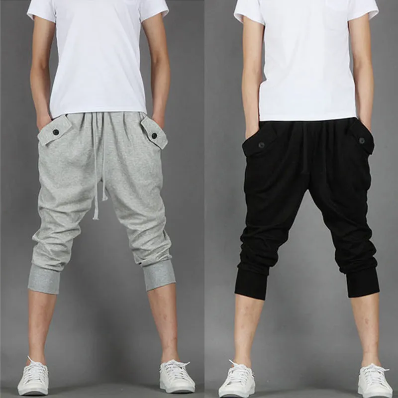 Men Summer Trendy Sport Pants Harem Cropped Casual Running Shorts