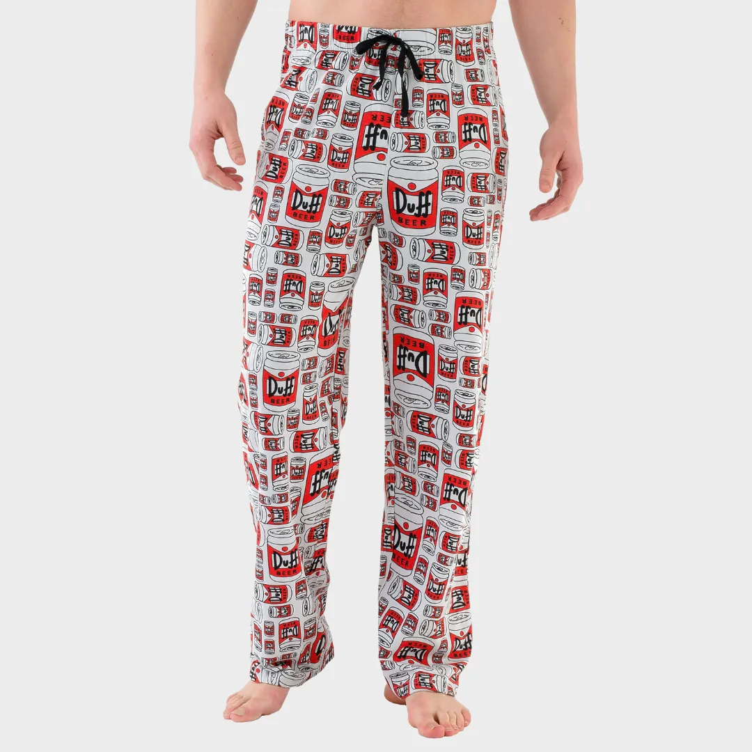 Mens Simpsons Lounge Pants - Duff Beer