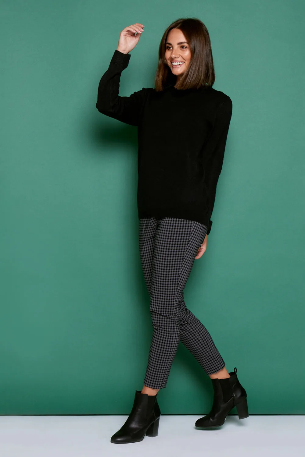 Moira Pants - Black/Grey Gingham