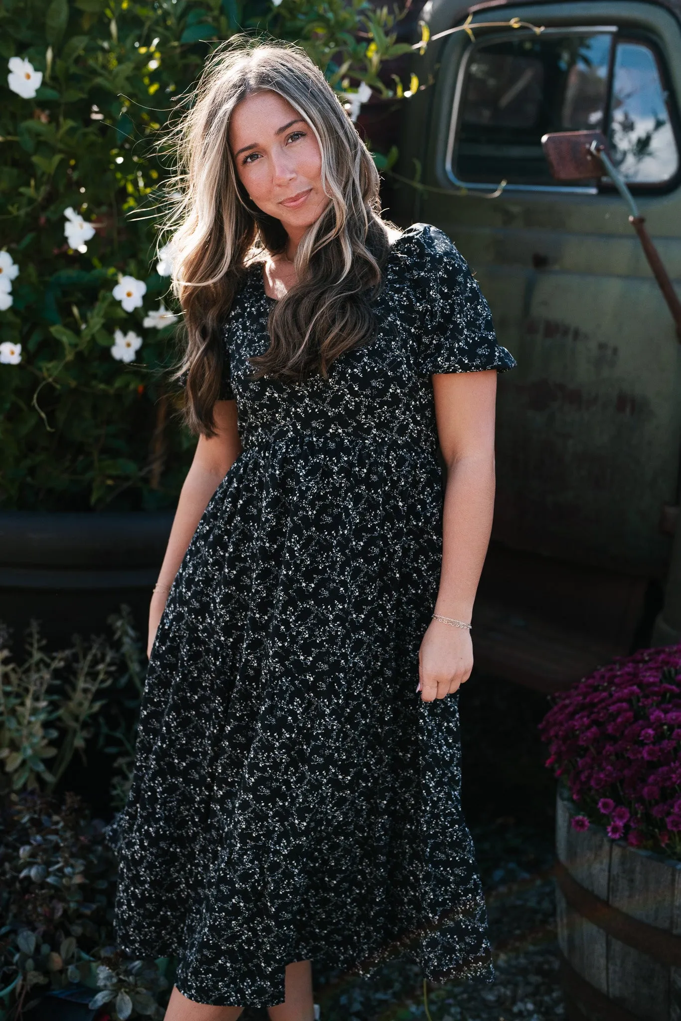 Moon Floral Tiered Dress
