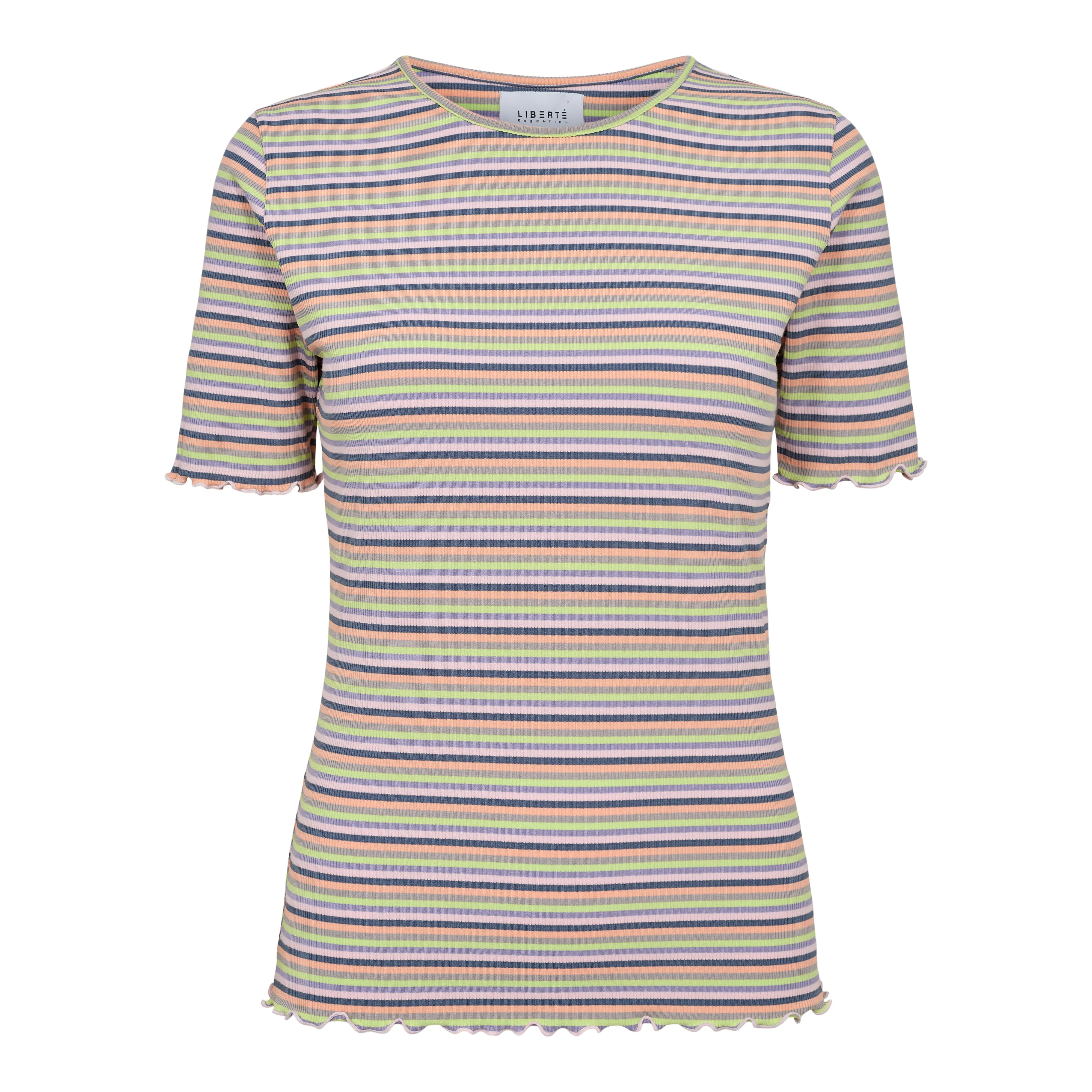 NATALIA-SS-BLOUSE - MULTI GREY STRIPE