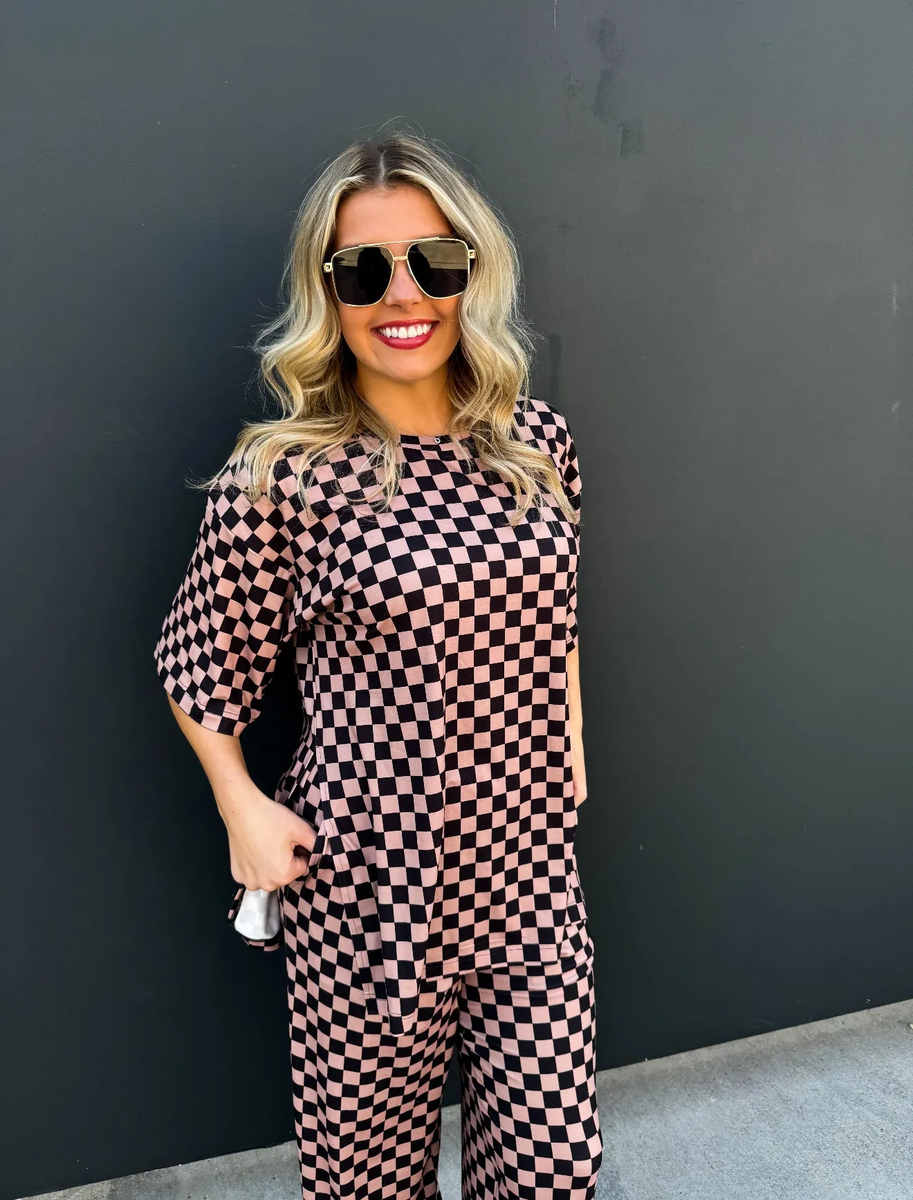 PRE-ORDER Check Me Out Side Slit Top - Neutrals
