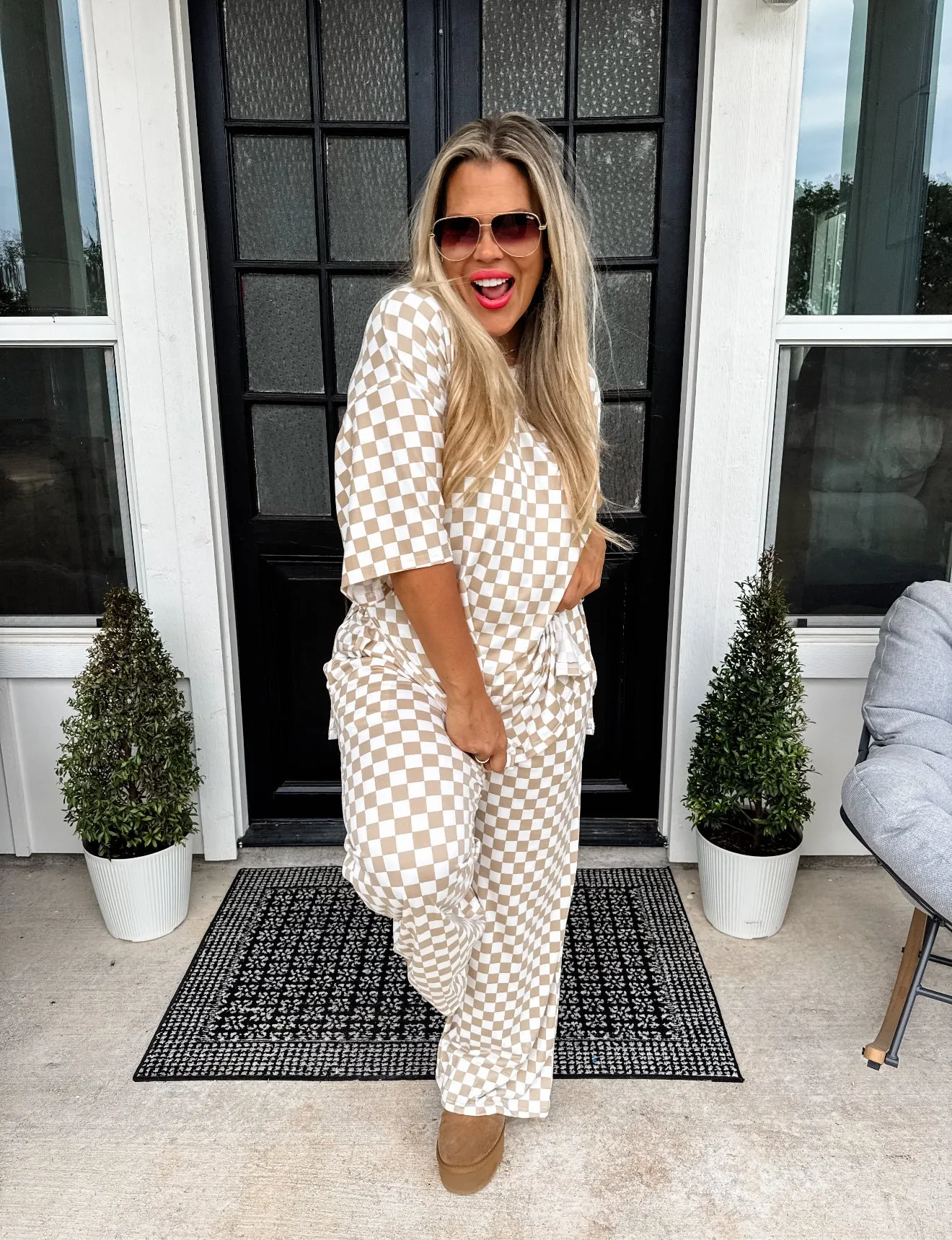 PRE-ORDER Check Me Out Side Slit Top - Neutrals
