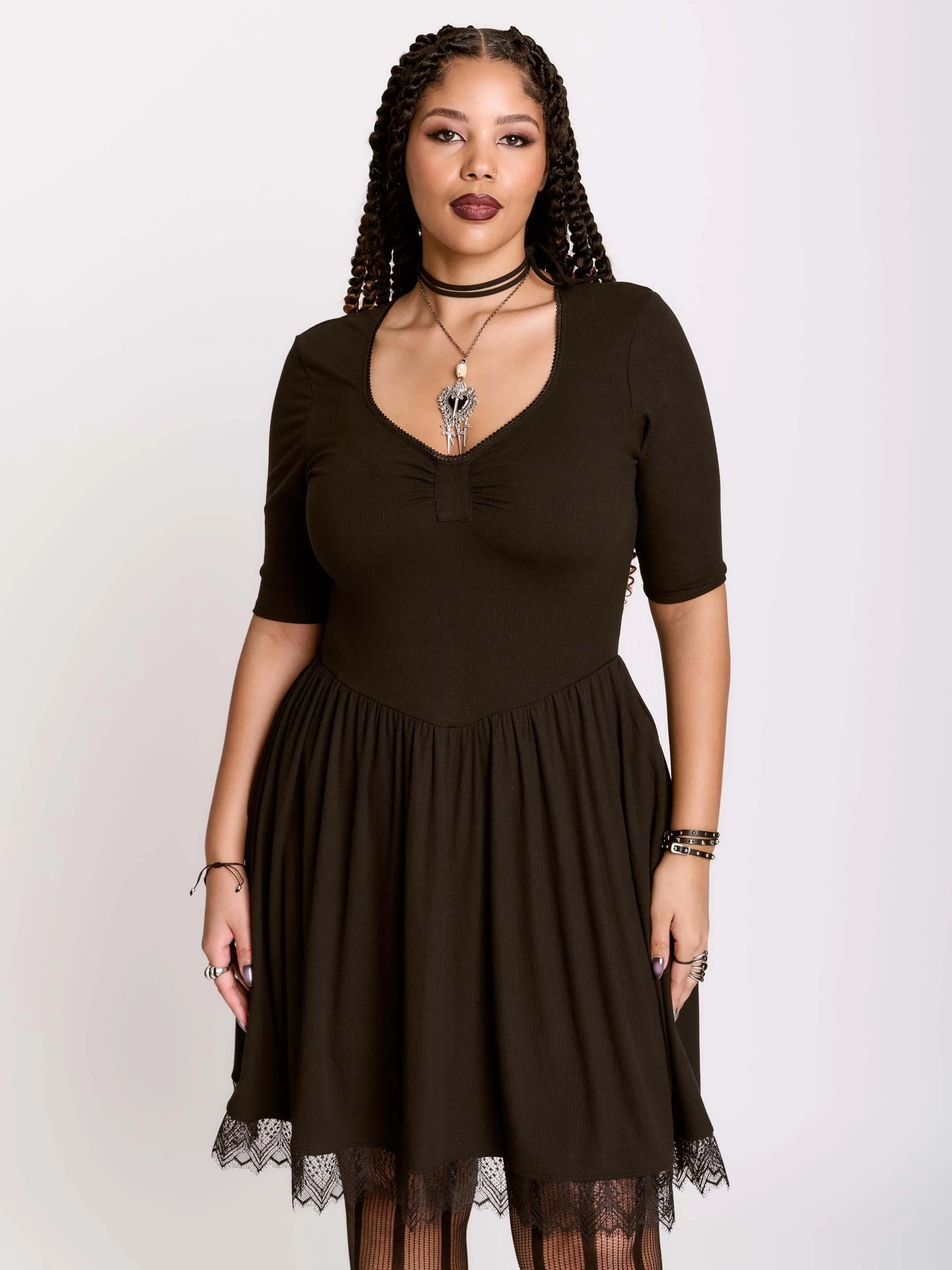 Rib Sweetheart Dress