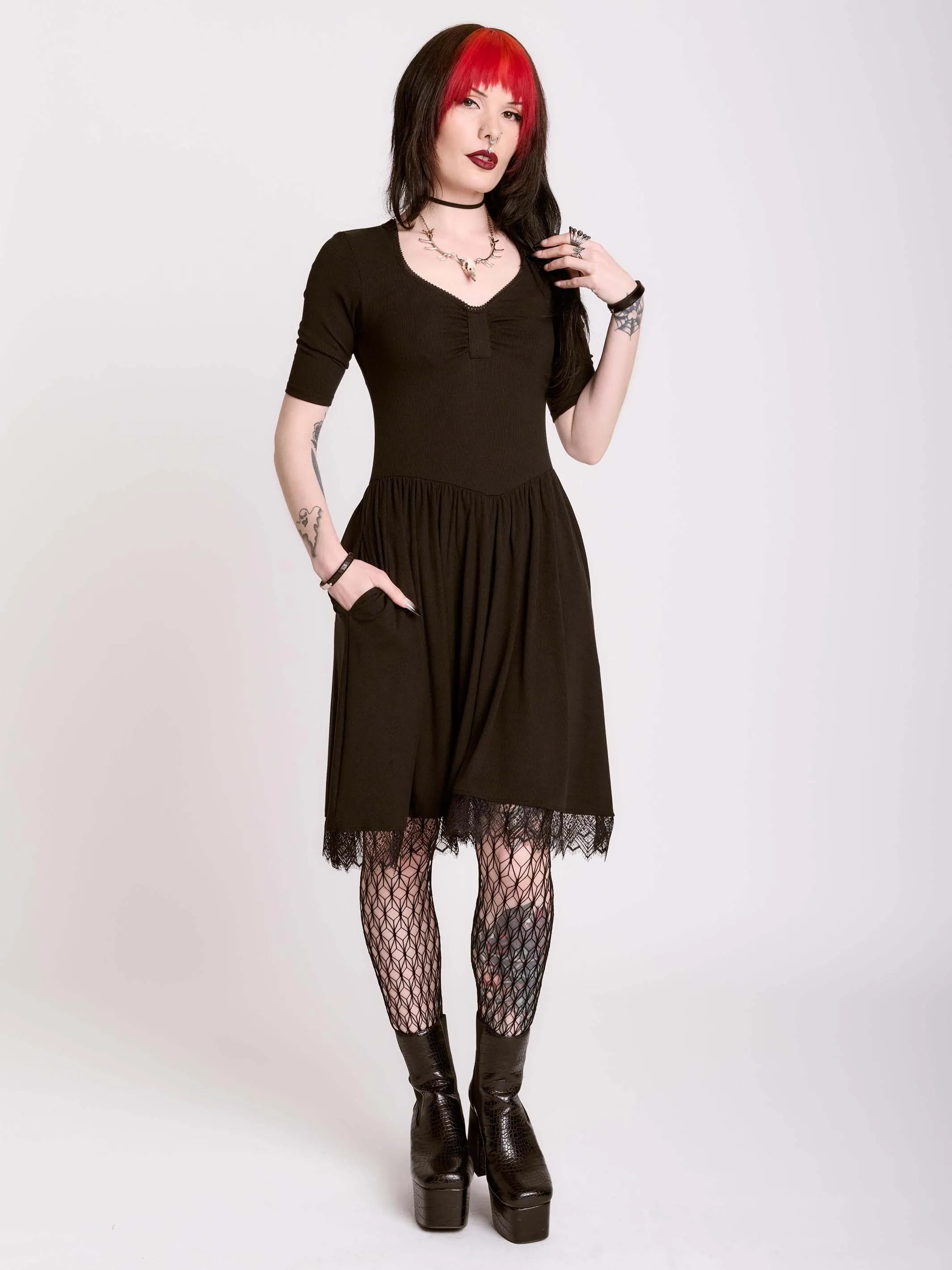 Rib Sweetheart Dress