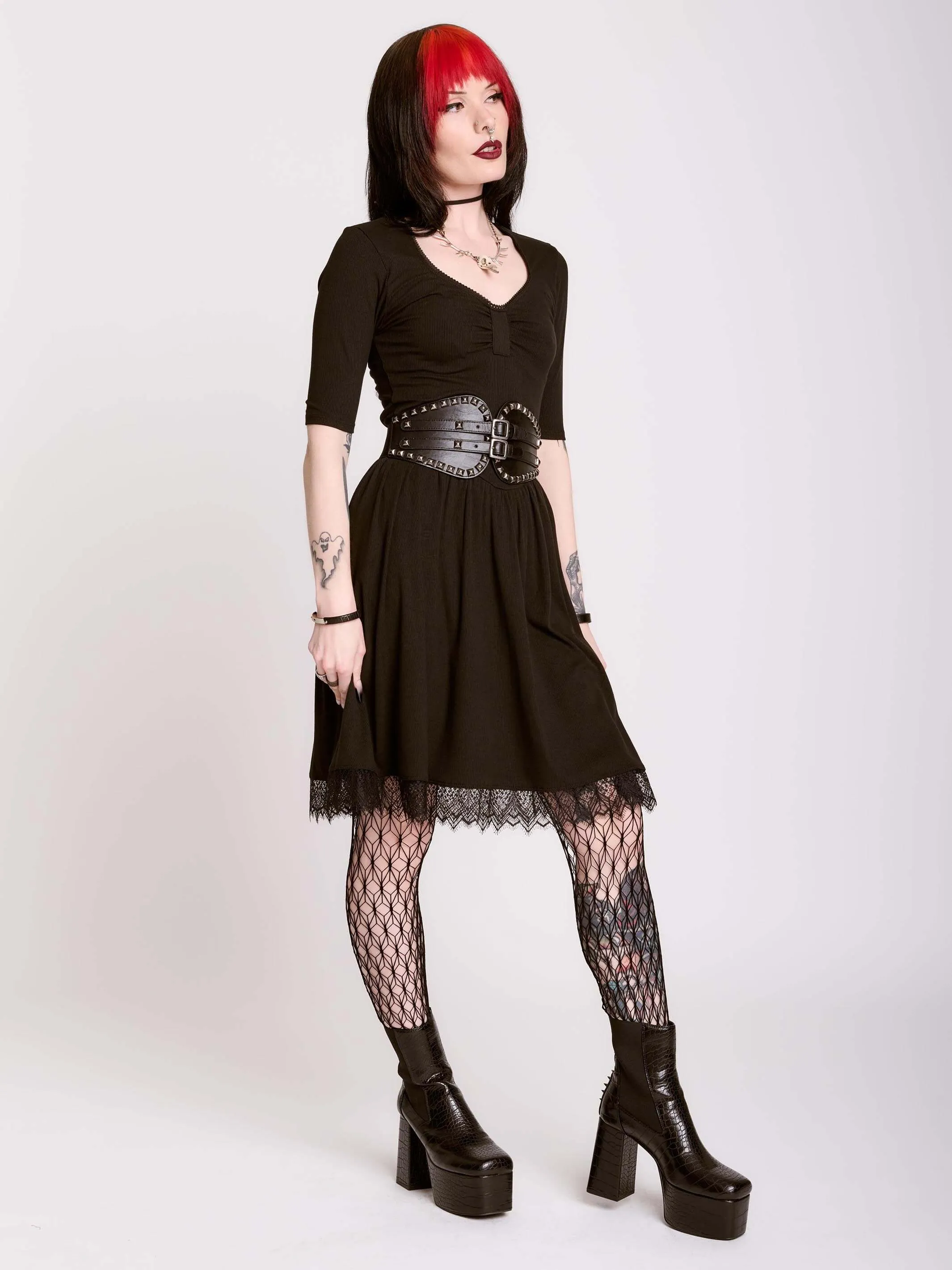 Rib Sweetheart Dress