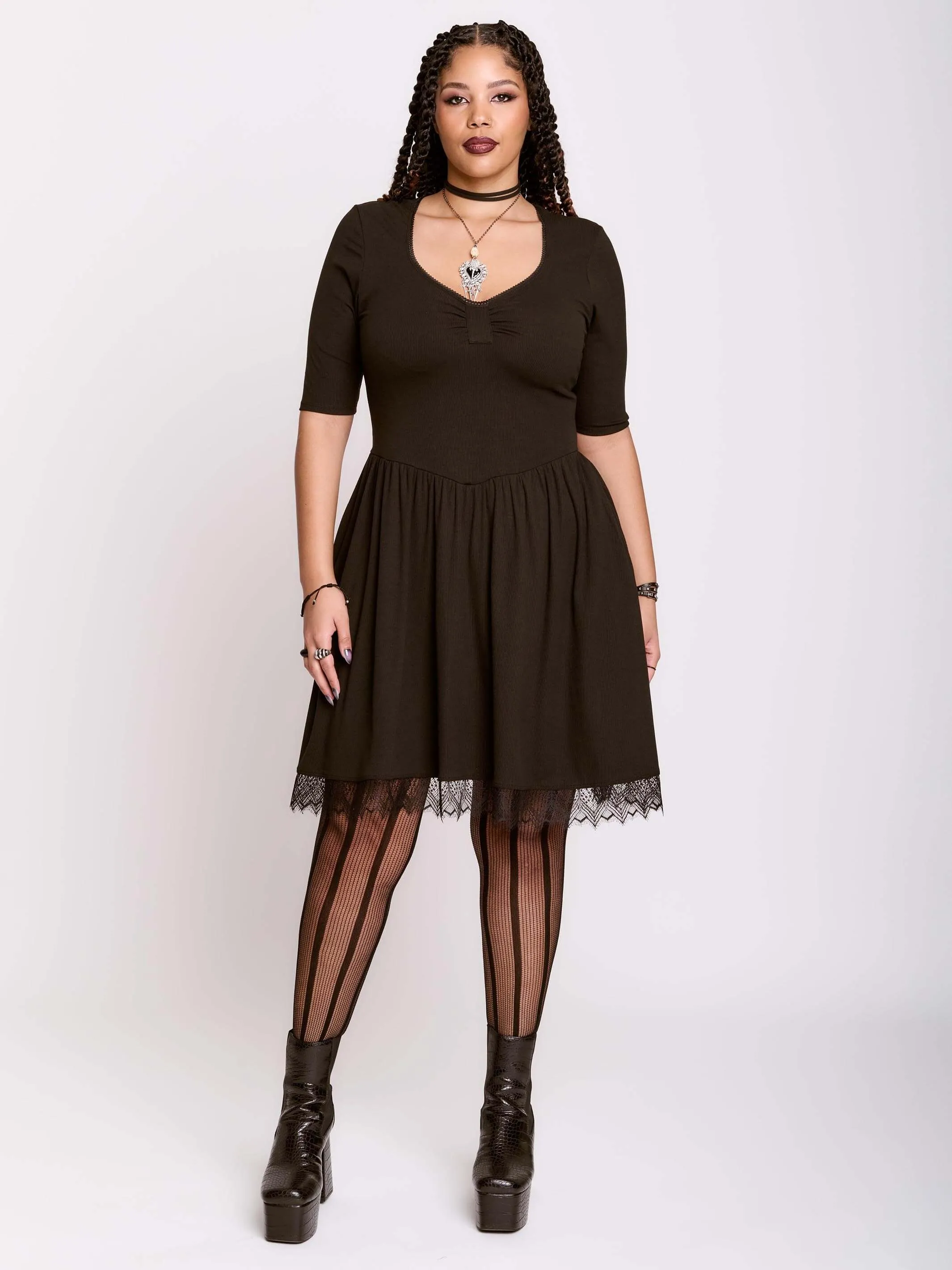 Rib Sweetheart Dress