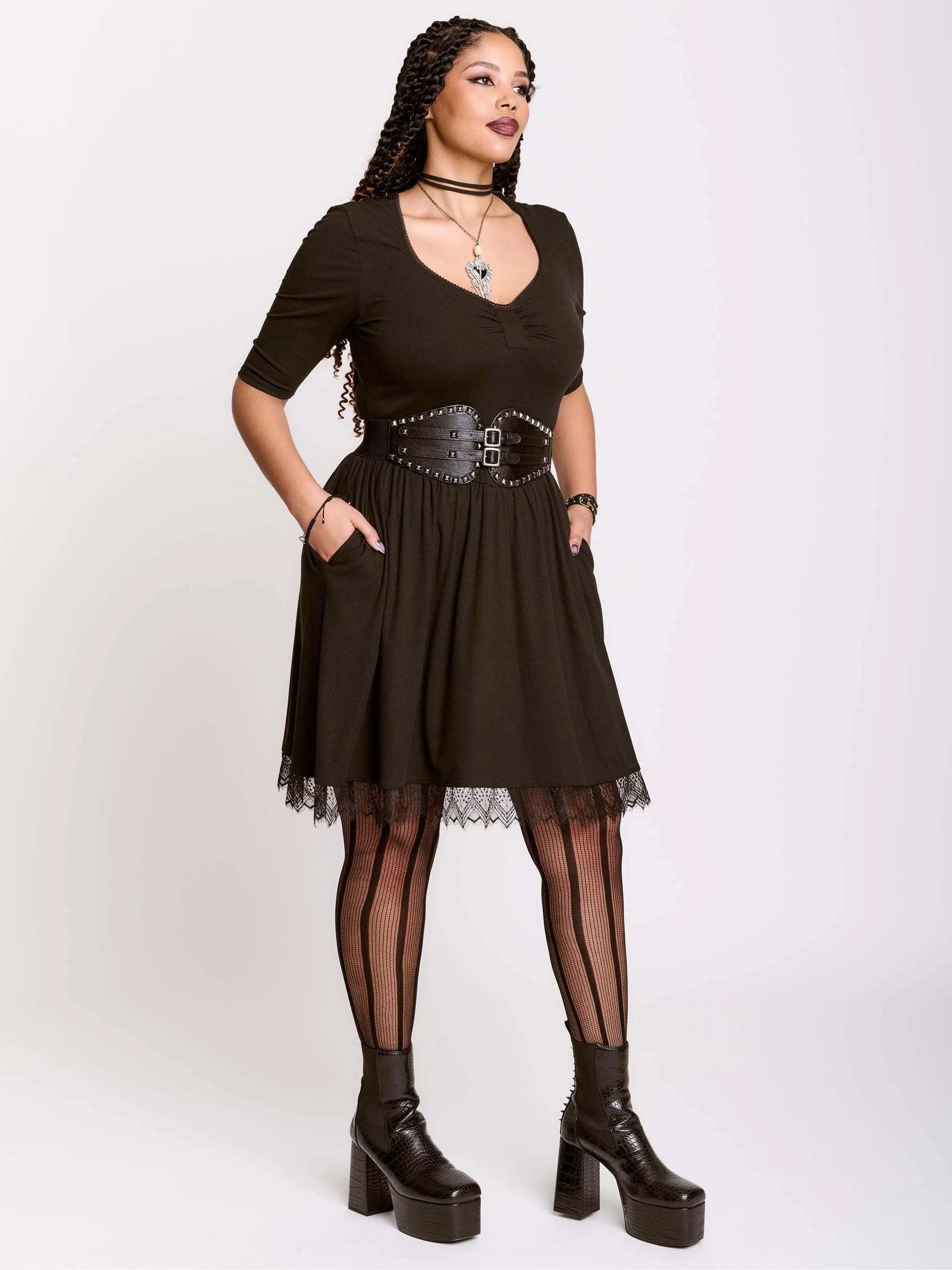 Rib Sweetheart Dress