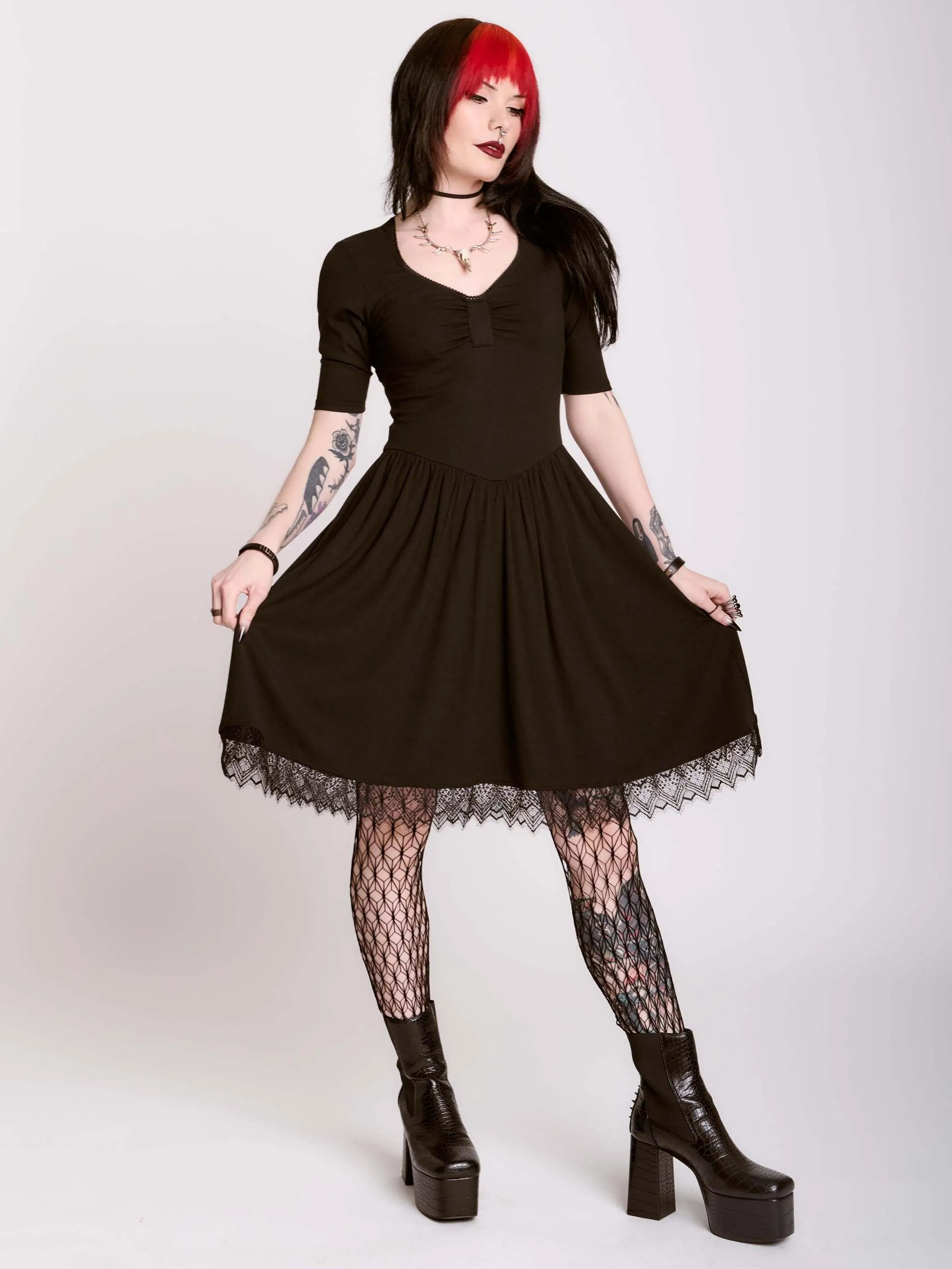 Rib Sweetheart Dress