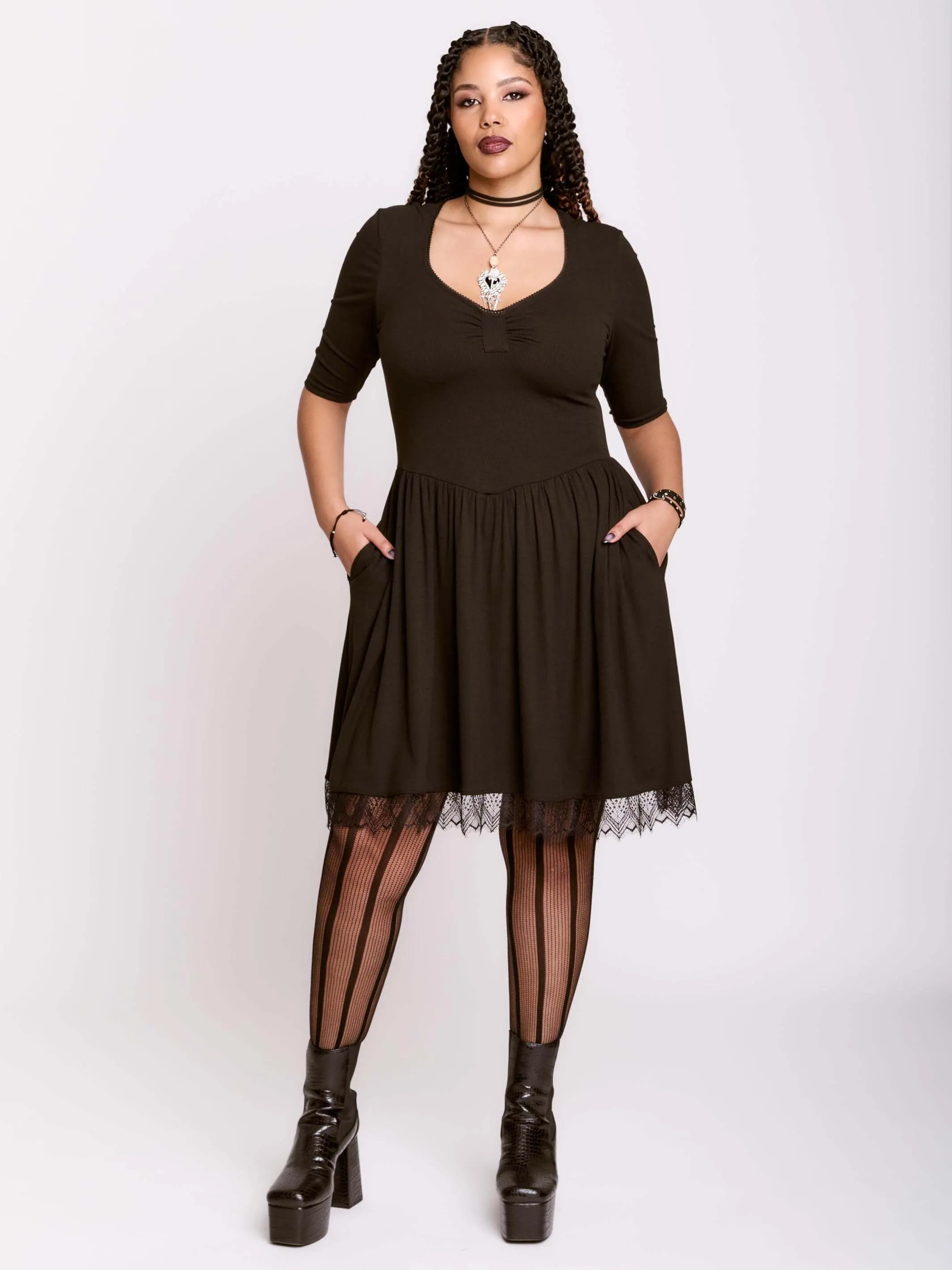 Rib Sweetheart Dress