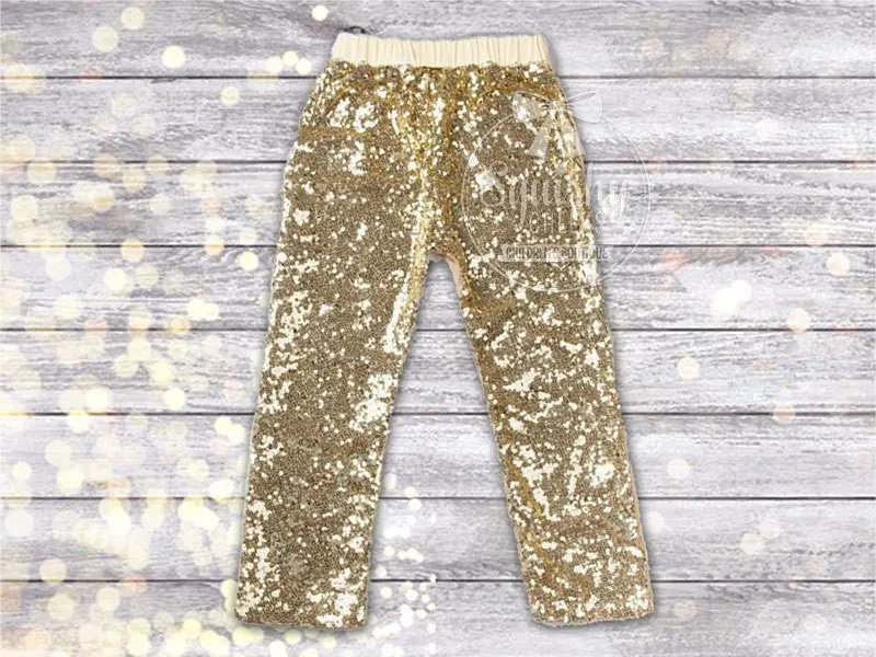 SALE Girl's Gold Sequin Pants