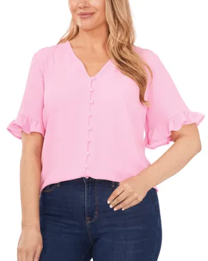 Sara Button Front Top | SWEET PINK