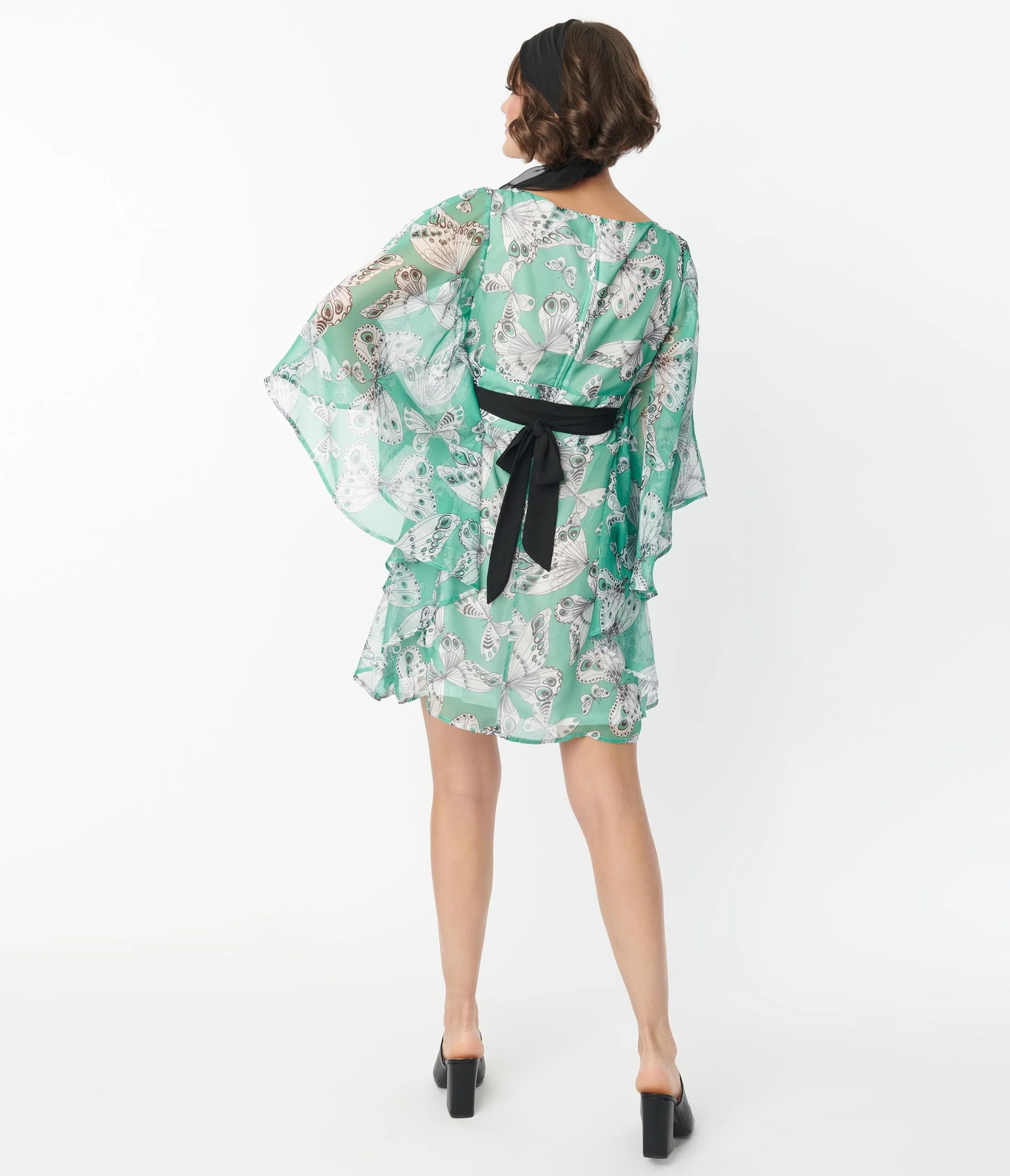Social Climber Moth Print Caftan Dress - FINALSALE