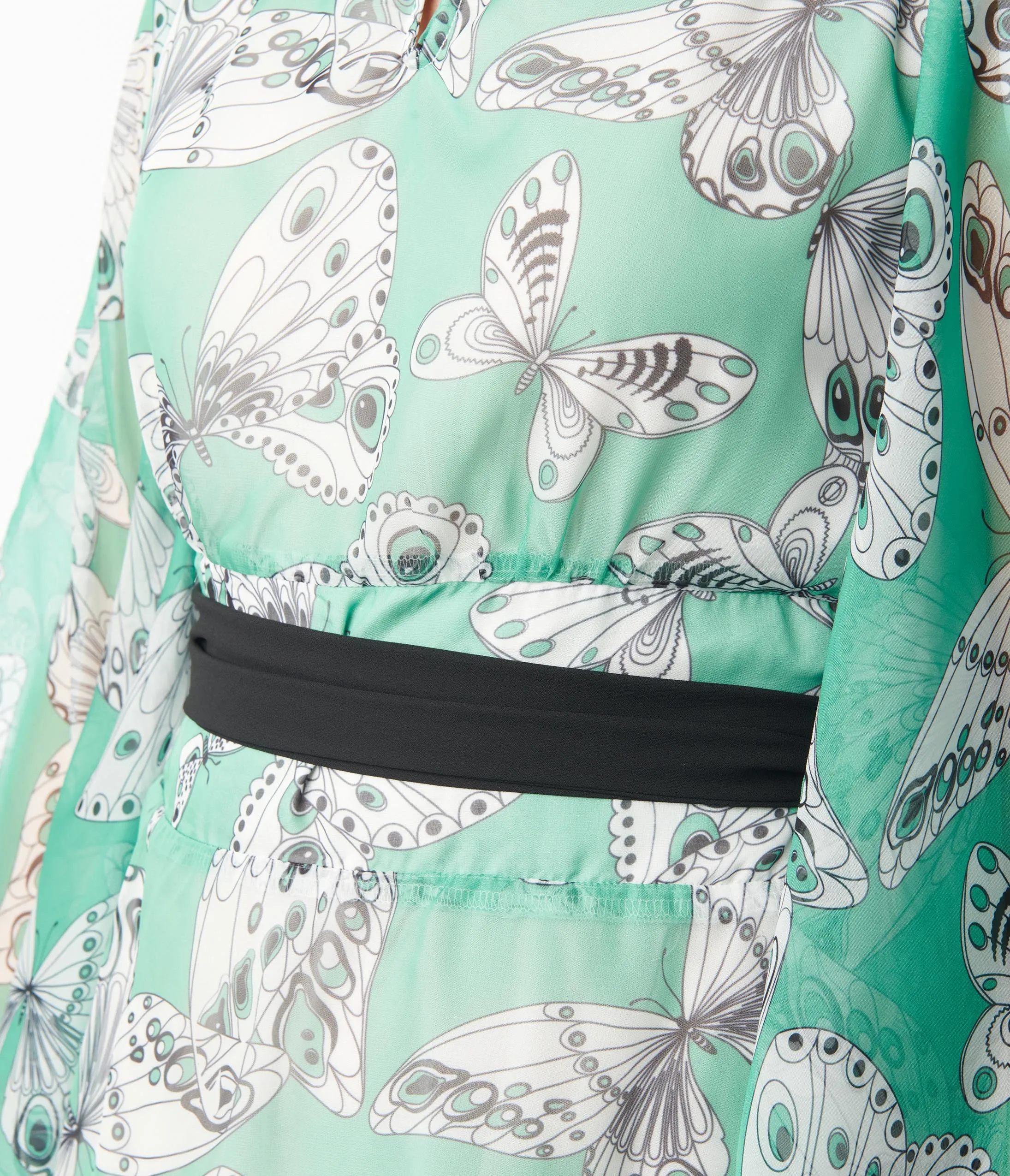 Social Climber Moth Print Caftan Dress - FINALSALE
