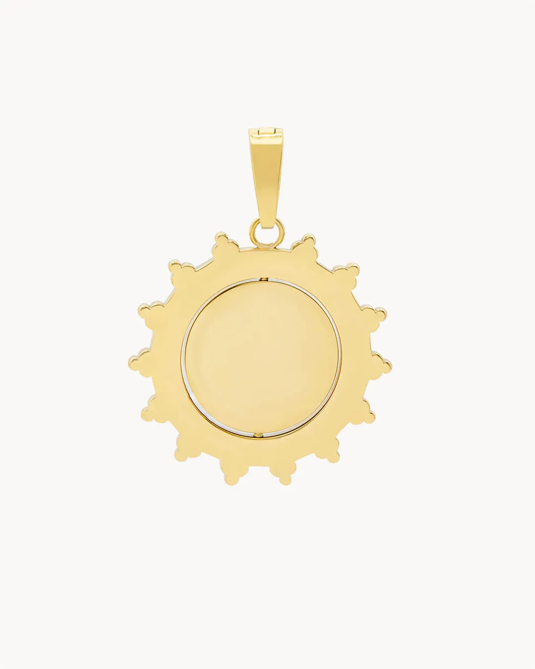 Sun Spin Engravable Pendant, Gold