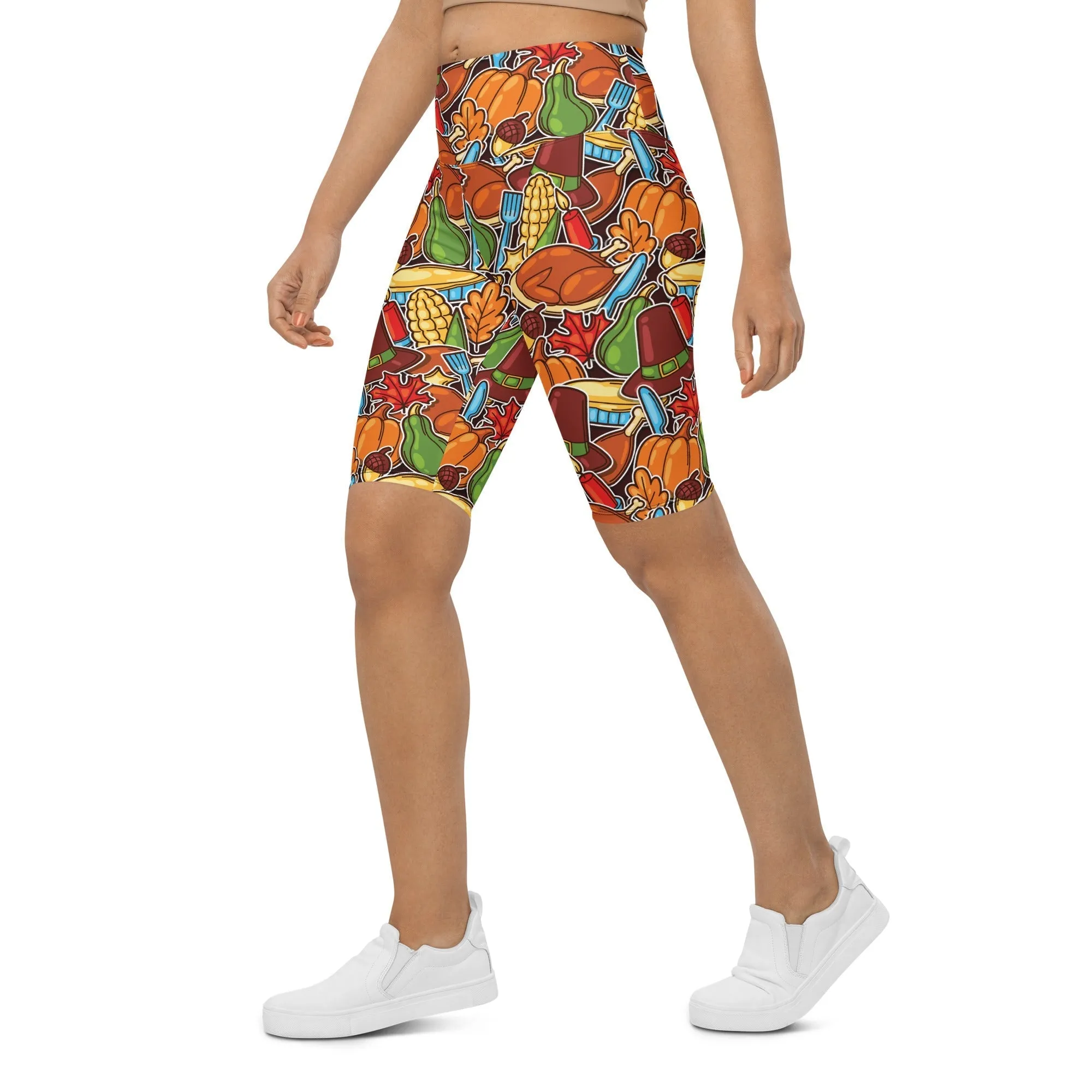 Thanksgiving Celebration Biker Shorts