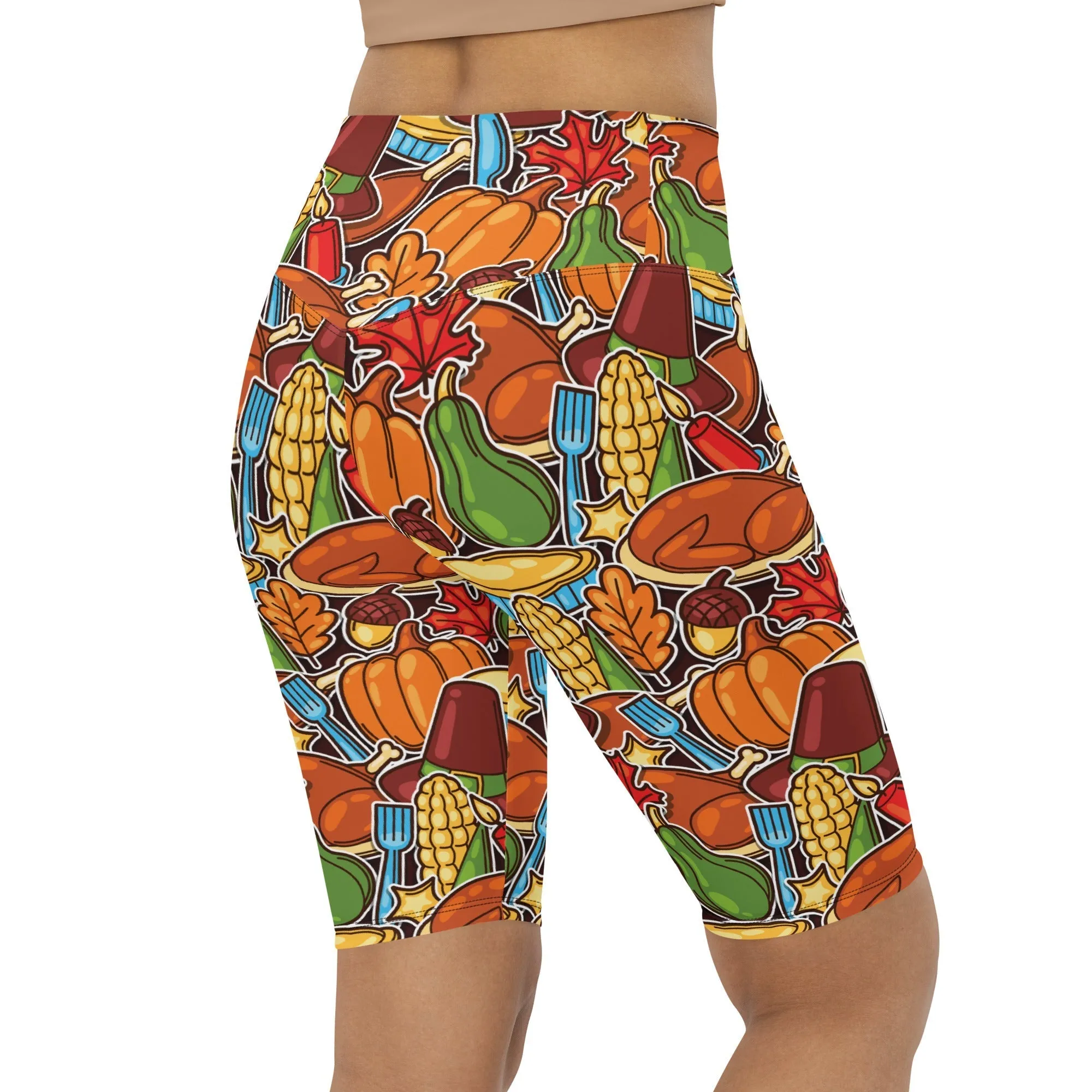 Thanksgiving Celebration Biker Shorts