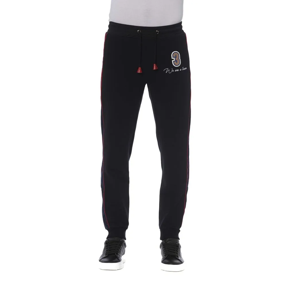 Trussardi Black Cotton Men Sport Pant