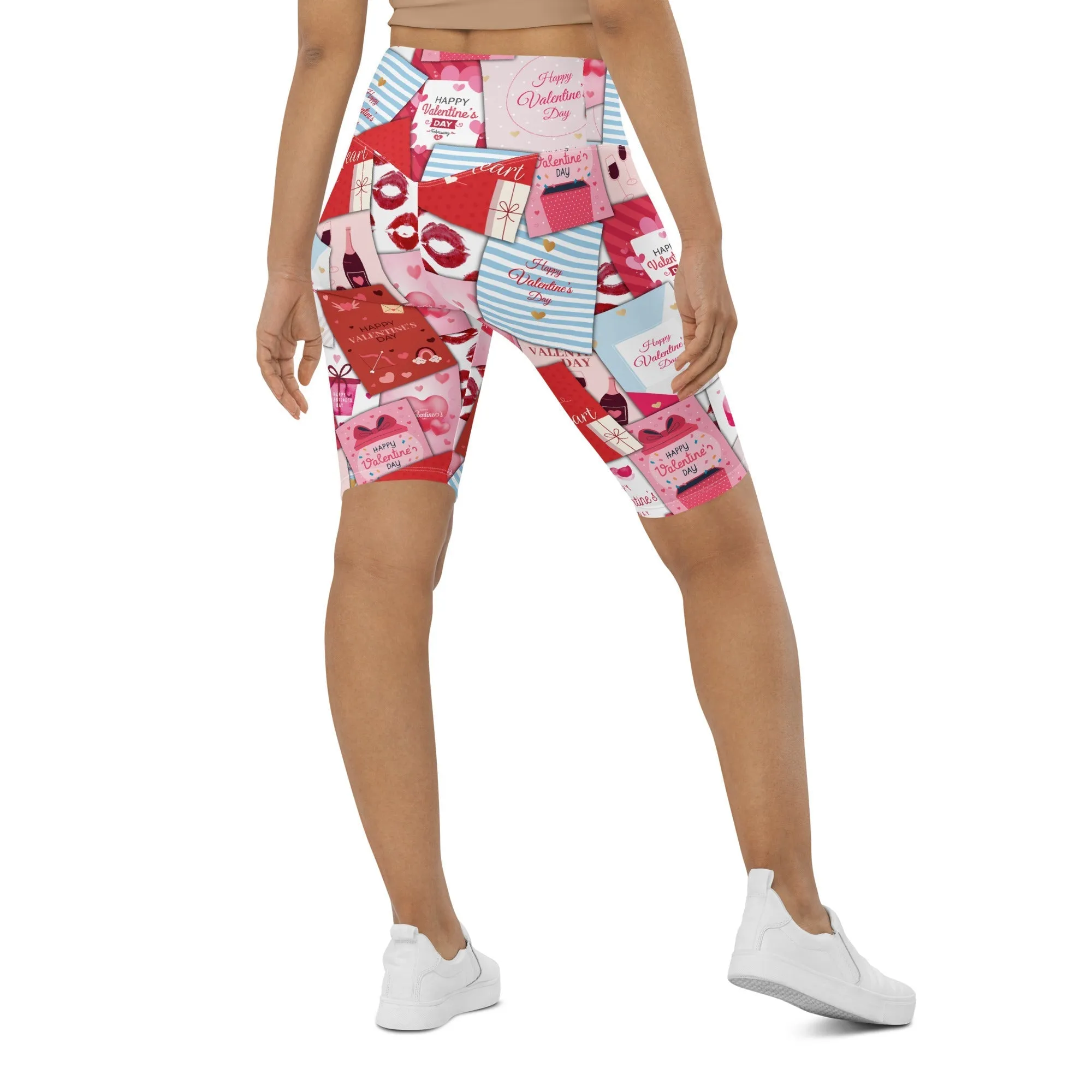 Valentine's Day Cards Biker Shorts