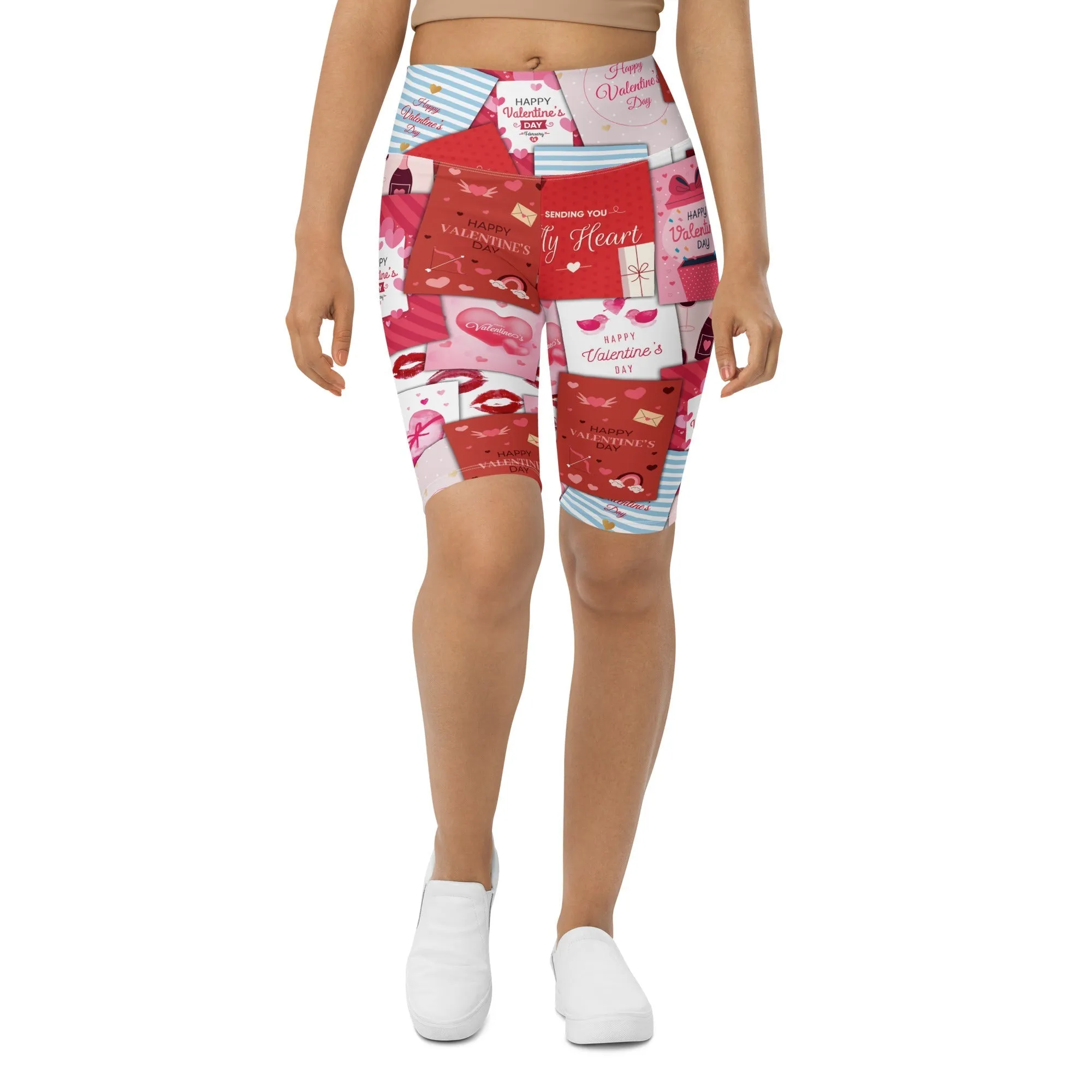 Valentine's Day Cards Biker Shorts