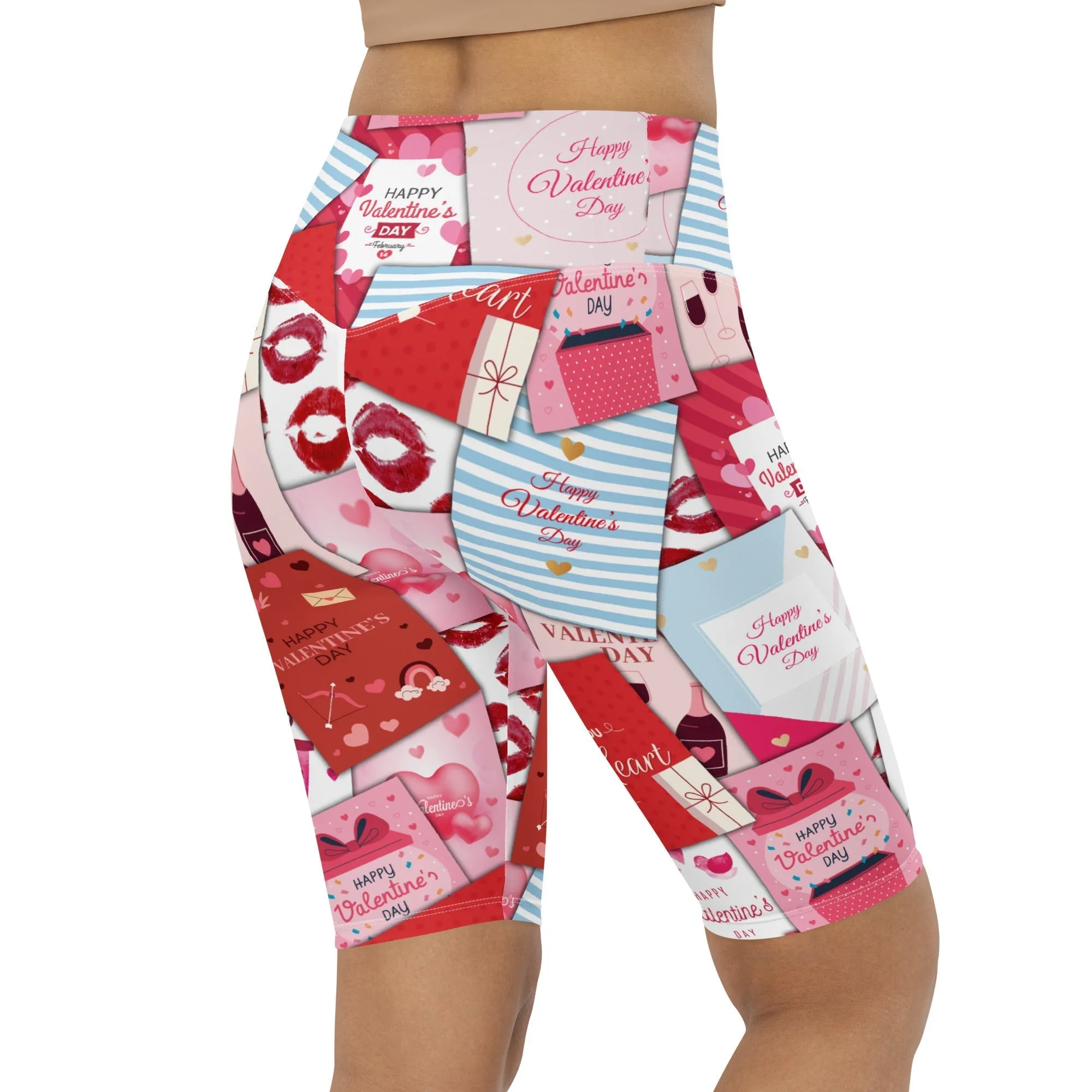 Valentine's Day Cards Biker Shorts