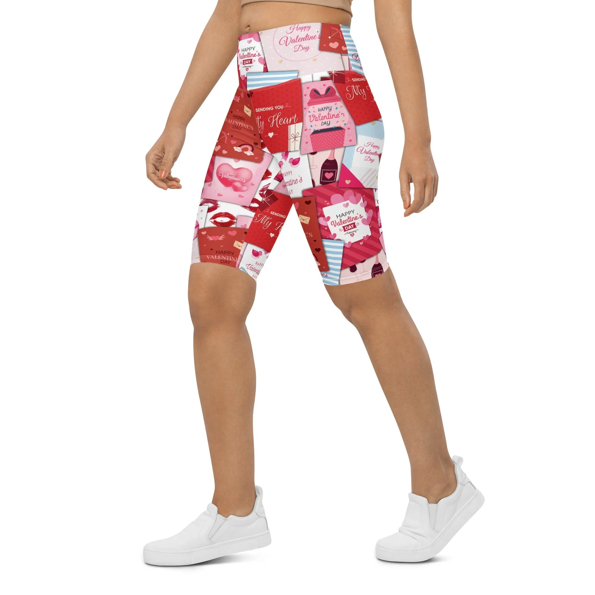 Valentine's Day Cards Biker Shorts