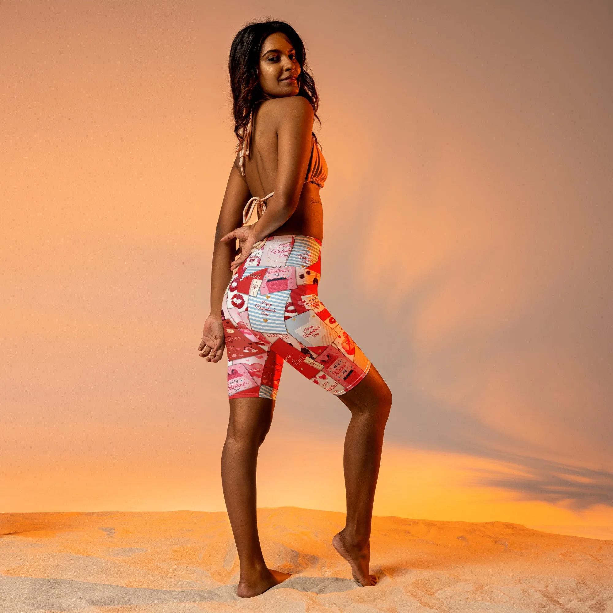 Valentine's Day Cards Biker Shorts