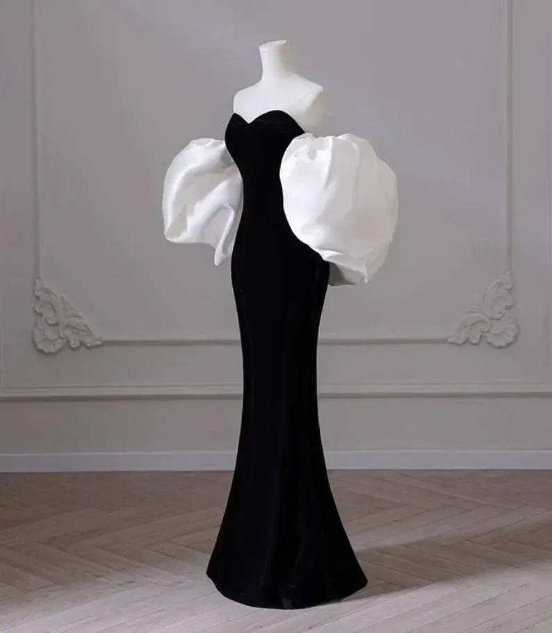 Wenkouban-Christmas Thanksgiving Gift New Year's Eve Dress party look inspos back to school dress  Black Velvet Tube Mermaid Dress