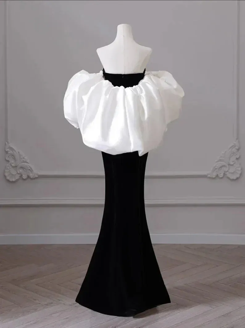 Wenkouban-Christmas Thanksgiving Gift New Year's Eve Dress party look inspos back to school dress  Black Velvet Tube Mermaid Dress