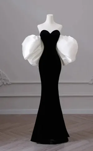 Wenkouban-Christmas Thanksgiving Gift New Year's Eve Dress party look inspos back to school dress  Black Velvet Tube Mermaid Dress