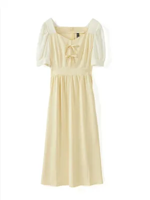 Women's Contrast Colored Midi Dress