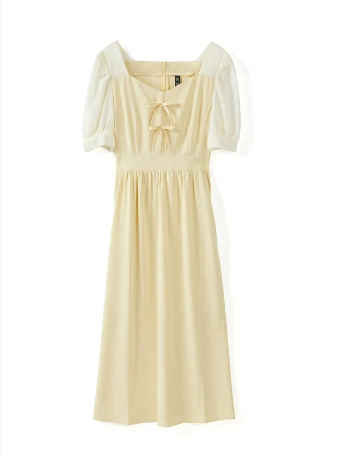 Women's Contrast Colored Midi Dress